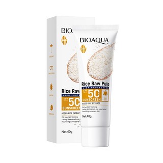 [Giảm giá hấp dẫn] Kem chống nắng bột giấy thô BIOAQUA Rice SPF50 + PA + + + Chống nắng toàn dải chống nắng chống nước lâu dài 40g