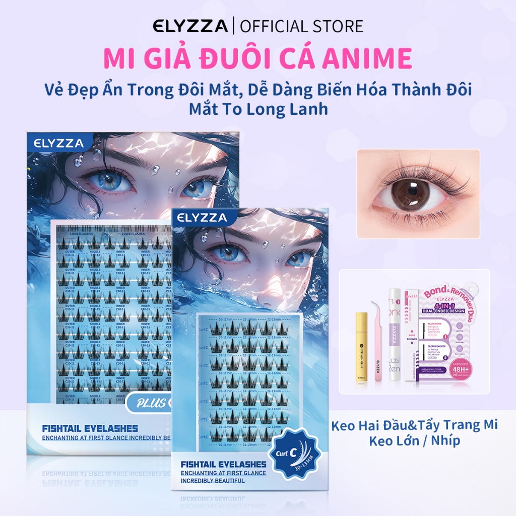 ELYZZA Mi Giả Đuôi Cá Anime - Lông Mi Tự Nhiên, Nối Mi Có Thể Tái Sử ...