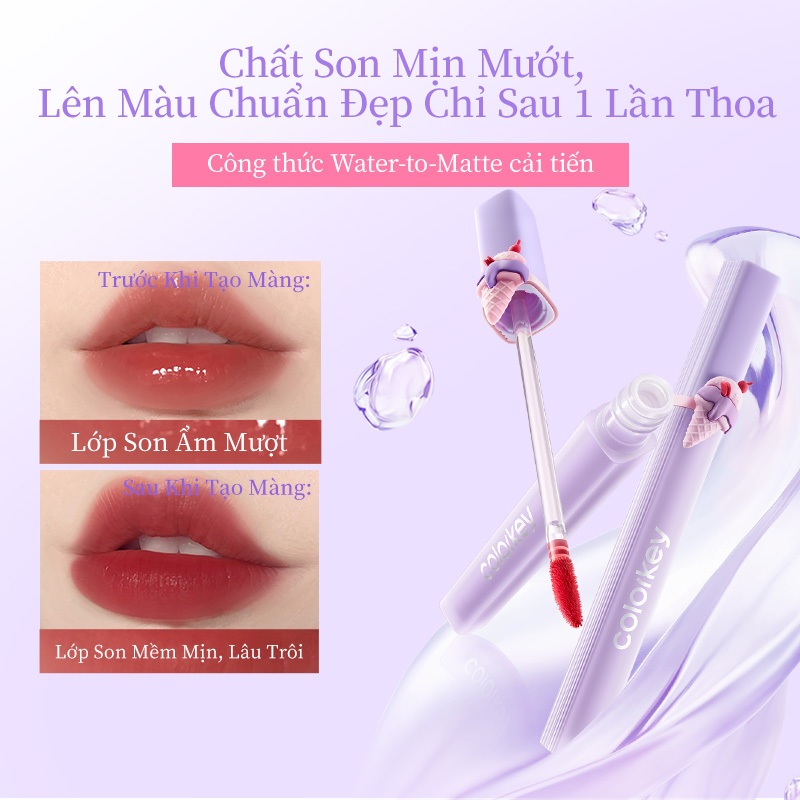 Ảnh Son môi COLORKEY lì ánh nước chống nước chống dính cốc màu 1.8g 3
