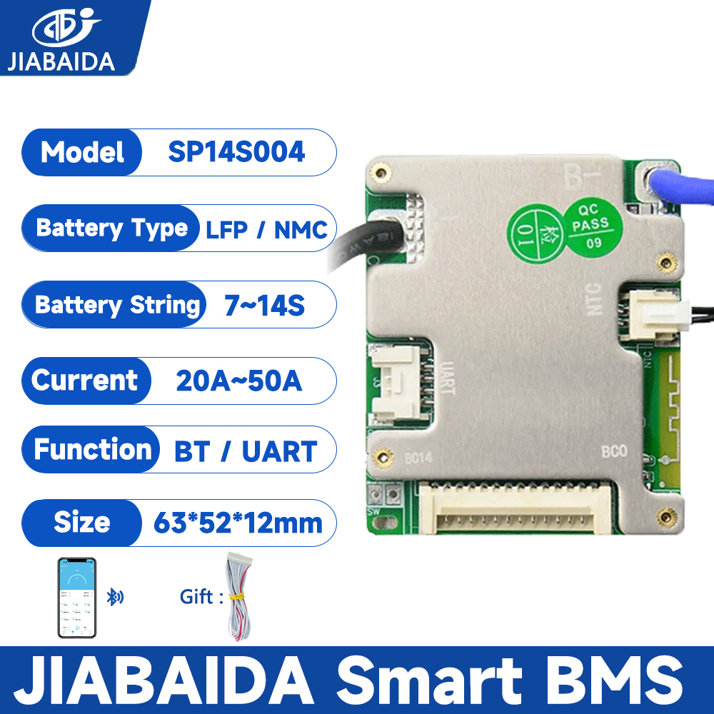 Jbd Smart BMS Tích hợp BT NTC 7S 8S 10S 12S 13S 14S 24V 36V LiFePo4 Li ...