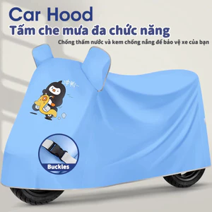 Vải Oxford màu xanh lam Bạt Phủ Xe Máy，Bạt Che Xe Máy điện Bảo vệ khỏi mưa và nắng，Có nhiều dải phản quang - Túi giao hàng
