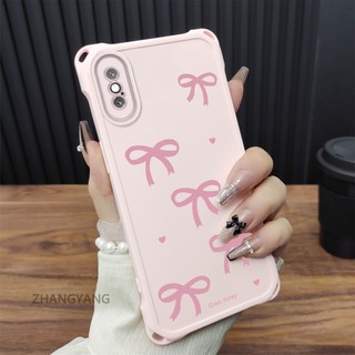 Ốp Lưng Cho iPhone X XS XR XS MAX Silicone Bốn Góc Chống Rơi TPU Màu Hồng nơ Điện Thoại Thẩm Mỹ Thiết Kế Mới Có Thể Tự Do Kết Hợp Với Dây Treo