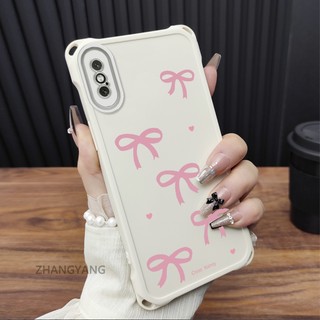 Ốp Lưng Cho iPhone X XS XR XS MAX Silicone Bốn Góc Chống Rơi TPU Màu Hồng nơ Điện Thoại Thẩm Mỹ Thiết Kế Mới Có Thể Tự Do Kết Hợp Với Dây Treo