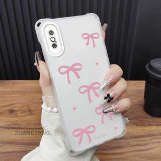 Ốp Lưng Cho iPhone X XS XR XS MAX Silicone Bốn Góc Chống Rơi TPU Màu Hồng nơ Điện Thoại Thẩm Mỹ Thiết Kế Mới Có Thể Tự Do Kết Hợp Với Dây Treo