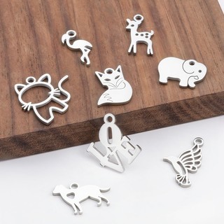Mặt dây chuyền voi bằng thép không gỉ được đánh bóng diy Trang sức đà điểu Mặt dây chuyền hình con hươu quyến rũ Thẻ động vật