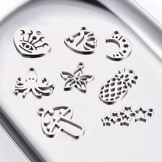Mặt dây chuyền dứa bằng thép không gỉ được đánh bóng Nấm quyến rũ Trang sức diy Star Moon Tag Bạch tuộc Mặt dây chuyền