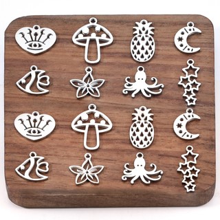 Mặt dây chuyền dứa bằng thép không gỉ được đánh bóng Nấm quyến rũ Trang sức diy Star Moon Tag Bạch tuộc Mặt dây chuyền