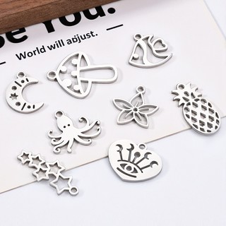 Mặt dây chuyền dứa bằng thép không gỉ được đánh bóng Nấm quyến rũ Trang sức diy Star Moon Tag Bạch tuộc Mặt dây chuyền