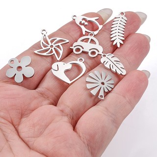 Mặt Vòng cổ cối xay gió thép không gỉ đánh bóng, mặt chim cánh cụt, trang sức DIY, vòng tay charm