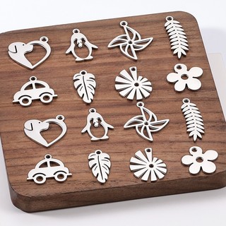 Mặt Vòng cổ cối xay gió thép không gỉ đánh bóng, mặt chim cánh cụt, trang sức DIY, vòng tay charm