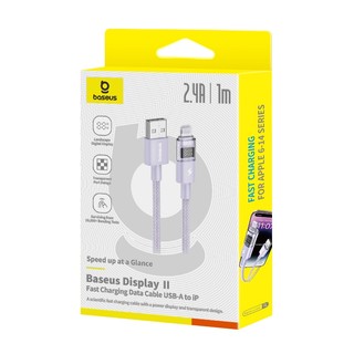 Cáp dữ liệu sạc nhanh Baseus Display 2 2.4A -1m / 2m, PC + Nylon bện
