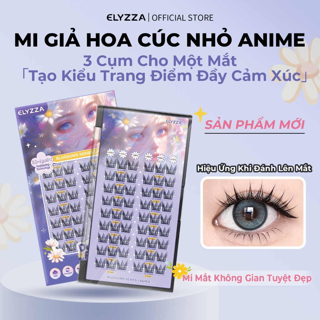 Mi Giả Daisy Anime ELYZZA Lông Mi Siêu Nhẹ & Tự Nhiên, Mi Sợi 10-11.5mm ...