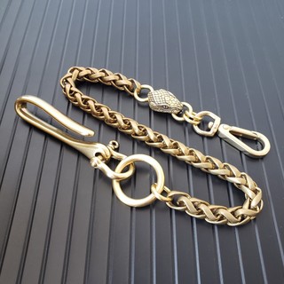 Handmade Nam Đồng Thau Chắc Chắn Có Thể Tháo Rời Hạng Nặng Móc Chữ U Móc Khóa Ví Dây Xích Quần Jean Túi Và Dây Xích Rắn