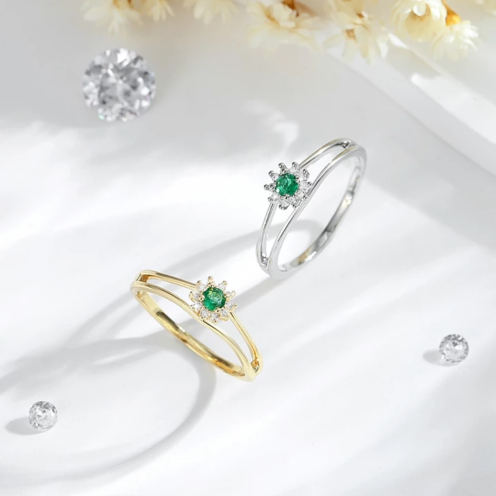 Nhẫn J136 Nữ 14K Titan Vàng Bạc Nhẫn Đẹp Nguyên Bản Chống Rỉ Sét Và Chống Phai Màu