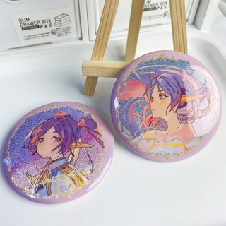 75mm Anime Frieren: Beyond Journey 's End Frieren tại tang lễ Huy hiệu kim loại dễ thương Nút Cài áo Bộ sưu tập Cosplay Đồ chơi Túi trang trí Quà tặng