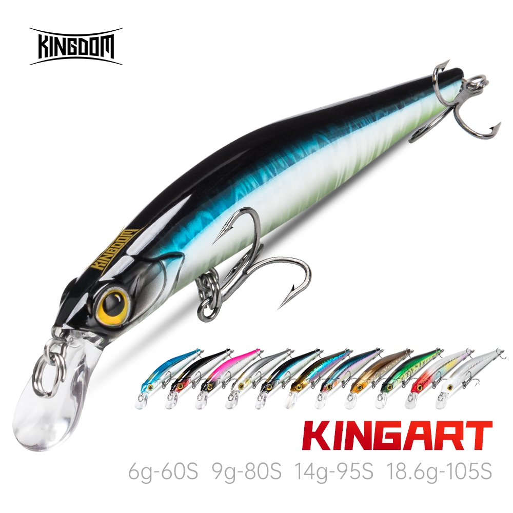 Ảnh Kingdom Hot Jerkbaits Mồi Câu Cá 60mm 6g 80mm 9g 95mm 14g 105mm 18.6g Chìm Minnow Dụ Mồi Cứng Mồi Câu Cá Mồi Wobblers 1