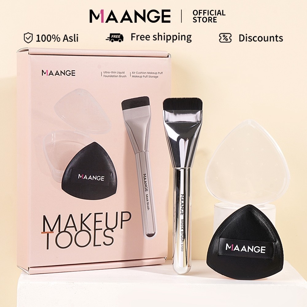 MAANGE Bộ cọ makeup kem nền và mút trang điểm cao cấp 52099