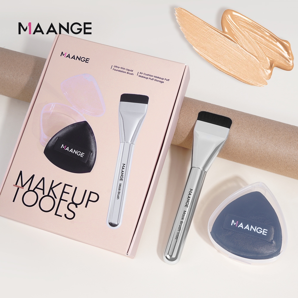 MAANGE Bộ cọ makeup kem nền và mút trang điểm cao cấp 52099