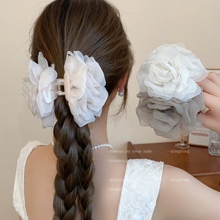 Vải lưới hoa kẹp tóc lưng đầu tóc cá mập kẹp Pháp thanh lịch mũ mùa hè phụ kiện tóc