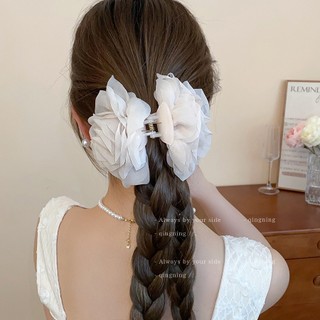 Vải lưới hoa kẹp tóc lưng đầu tóc cá mập kẹp Pháp thanh lịch mũ mùa hè phụ kiện tóc
