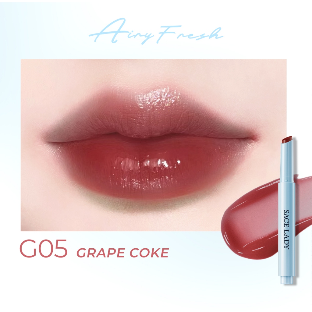 Product image Son Tint Bóng SACE LADY Mát Màu Nước Lấp Lánh Một Cú Nhấp Chuột Bóng Sáng Bóng Trang Diểm Môi G05