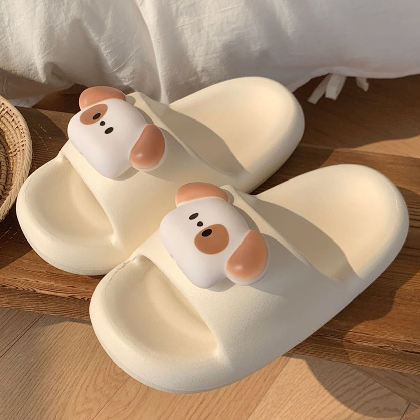 Xixitiao Dép Dép Nữ Dễ Thương Mùa Hè ins Puppy Trong Nhà Phòng Tắm Nhà Chống Trơn Trượt