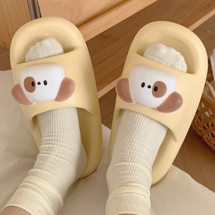 Xixitiao Dép Dép Nữ Dễ Thương Mùa Hè ins Puppy Trong Nhà Phòng Tắm Nhà Chống Trơn Trượt