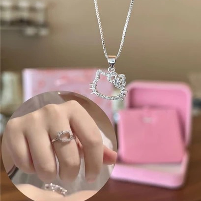 🍥jellycuty🍥 Hello Kitty Quà Tặng Sinh Nhật Vòng Cổ Kitty Nữ Ngọt Ngào Và Đáng Yêu Mặt Dây Chuyền Xương Đòn Dây Xích Cho