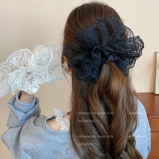 Vòng tròn tóc ruột già ren trắng phong cách mùa xuân mới dành cho nữ Phụ kiện tóc cổ điển cao cấp Hàn Quốc dành cho nữ