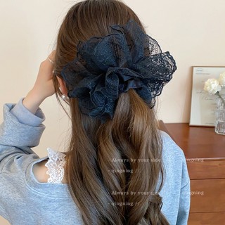Vòng tròn tóc ruột già ren trắng phong cách mùa xuân mới dành cho nữ Phụ kiện tóc cổ điển cao cấp Hàn Quốc dành cho nữ