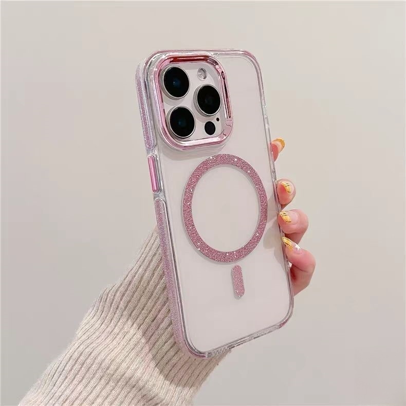 Ốp lưng cứng viền lấp lánh tương thích với iPhone 11 pro max 12 pro max 13 pro max 14 pro max 15 pro max 16 pro max 14plus 15plus 16plus