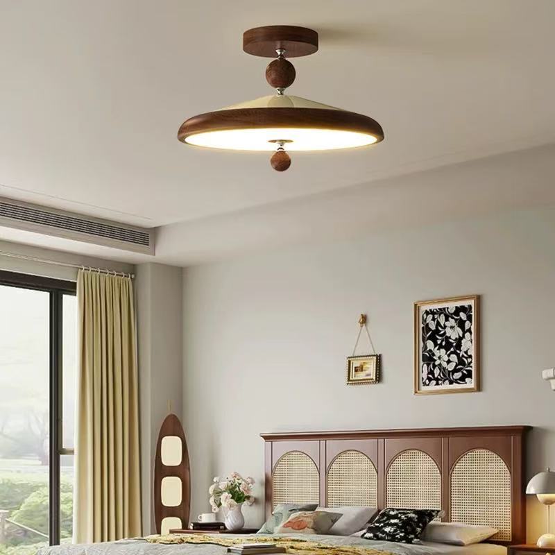 Đèn trần óc chó bán âm thanh cổ điển kiểu Pháp, Đèn chùm phòng ngủ sáng tạo có đèn Led, Học tập, Phòng khách Đèn trang trí trung tâm tại nhà
