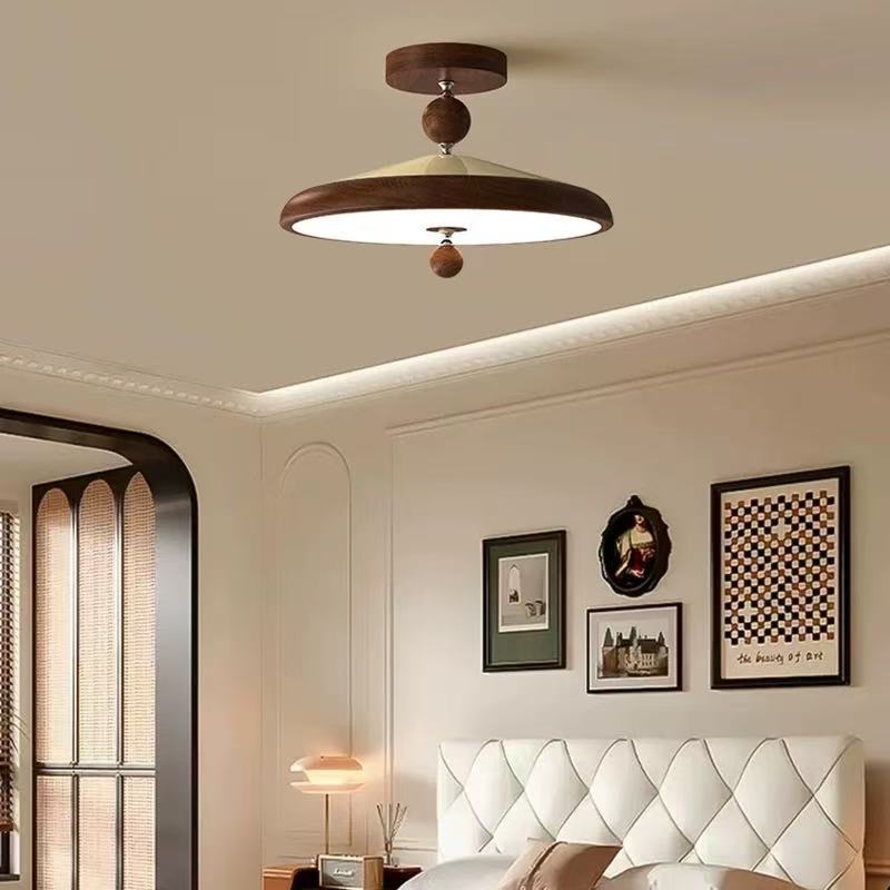 Đèn trần óc chó bán âm thanh cổ điển kiểu Pháp, Đèn chùm phòng ngủ sáng tạo có đèn Led, Học tập, Phòng khách Đèn trang trí trung tâm tại nhà
