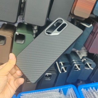 Dành Cho Samsung Galaxy S25 Ultra Carbon Aramid Fiber Từ Tính Sạc Không Dây Cho Galaxy S25 Ultra Edge TPU Ốp Lưng