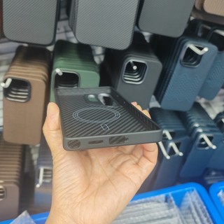Dành Cho Samsung Galaxy S25 Ultra Carbon Aramid Fiber Từ Tính Sạc Không Dây Cho Galaxy S25 Ultra Edge TPU Ốp Lưng