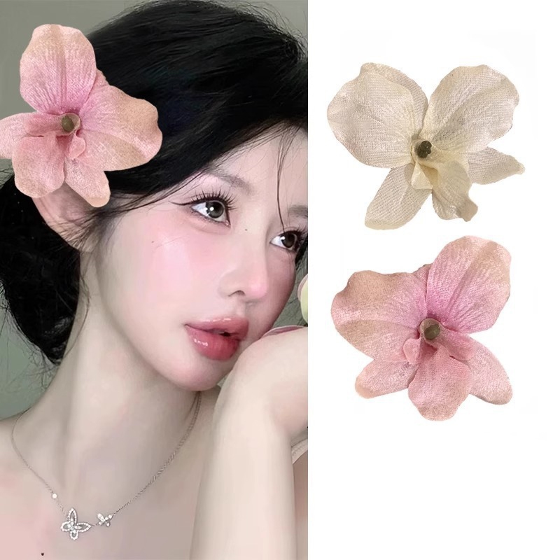 Kẹp tóc hoa nhiều màu cao cấp hàn quốc nữ ins dễ thương sinh viên bên bờ biển quà tặng kỳ nghỉ