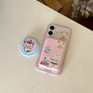 Ốp bảo vệ ví họa tiết nhãn gấu dễ thương cho iPhone11pro 12 13promax 15pro 15promax 14 14promax 14pro 16 pro max 16 plus giá đỡ điện thoại di động