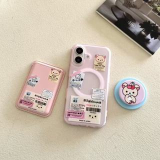 Ốp bảo vệ ví họa tiết nhãn gấu dễ thương cho iPhone11pro 12 13promax 15pro 15promax 14 14promax 14pro 16 pro max 16 plus giá đỡ điện thoại di động