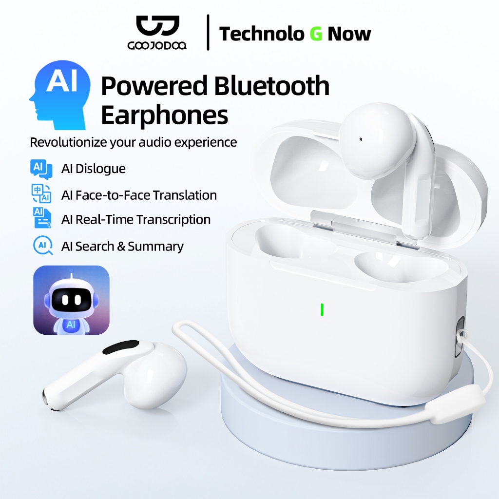 GOOJODOQ Tai nghe Bluetooth không dây TWS 5.3 Dịch thuật AI tiên tiến nhỏ gọn & Hỗ trợ di động 36 ngôn ngữ Dịch - Dịch AITWS