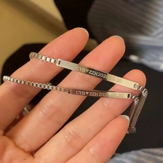 Quà tặng tốt nghiệp MIGILA Vòng đeo tay chuỗi hộp đôi, vòng tay năng lượng chống phai màu bằng thép titan, không dị ứng, hứa hẹn