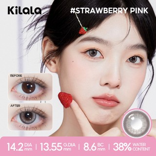 Kính áp tròng Kilala màu đen Strawberry Pink/Wind Yay Brown/ Wild Fruit Brown lens cận 6 tháng DIA 14.2mm có độ (0-7) 1 cặp.