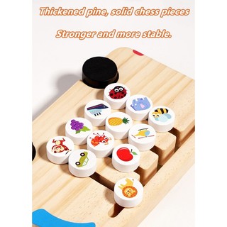 Xe buýt đi bộ bốn màu trò chơi hai mặt cờ vua trẻ em tư duy logic đào tạo mẫu giáo Montessori giáo dục sớm đồ chơi giáo dục