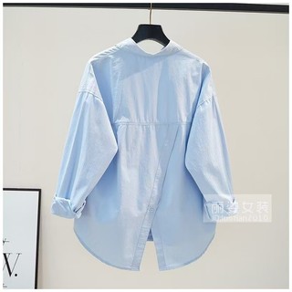 Áo sơ mi dài tay thêu Cotton dáng rộng phong cách Hàn Quốc dành cho nữ