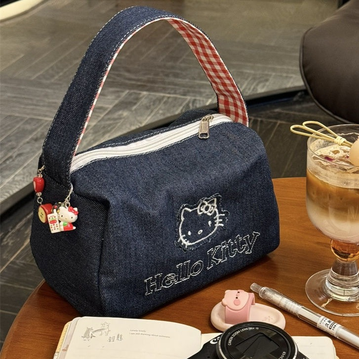 Túi Đựng Mỹ Phẩm Nữ Dễ Thương Hello Kitty Denim Túi Đeo Ngang Thiết Kế ...