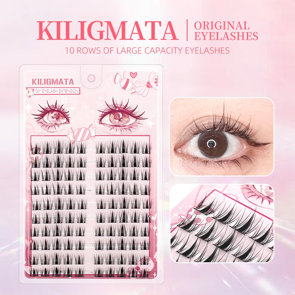 [Vận chuyển miễn phí] KILIGMATA Lông Mi Giả 3D Cong Tự Nhiên 8-14mm C+ Chất lượng cao tái sử dụng