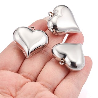 Lớn Đánh Bóng Thép Không Gỉ Trái Tim Mặt Dây Chuyền Trang Sức Tự Làm Vòng Cổ Vòng Tay Phụ Kiện Tình Yêu Quyến Rũ