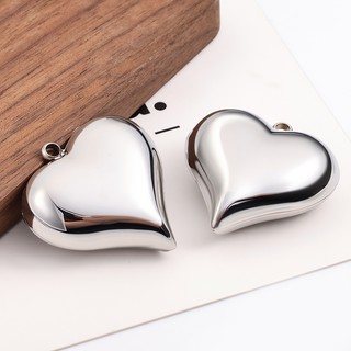 Lớn Đánh Bóng Thép Không Gỉ Trái Tim Mặt Dây Chuyền Trang Sức Tự Làm Vòng Cổ Vòng Tay Phụ Kiện Tình Yêu Quyến Rũ
