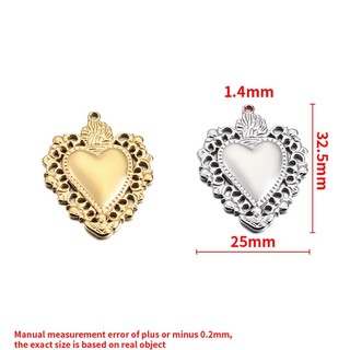 Được đánh bóng bằng thép không gỉ Gothic Hình trái tim Mặt dây chuyền tự làm Phụ kiện trang sức Vàng 18k Retro Charms