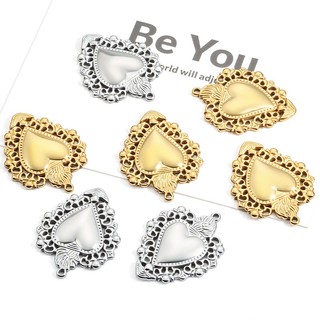Được đánh bóng bằng thép không gỉ Gothic Hình trái tim Mặt dây chuyền tự làm Phụ kiện trang sức Vàng 18k Retro Charms