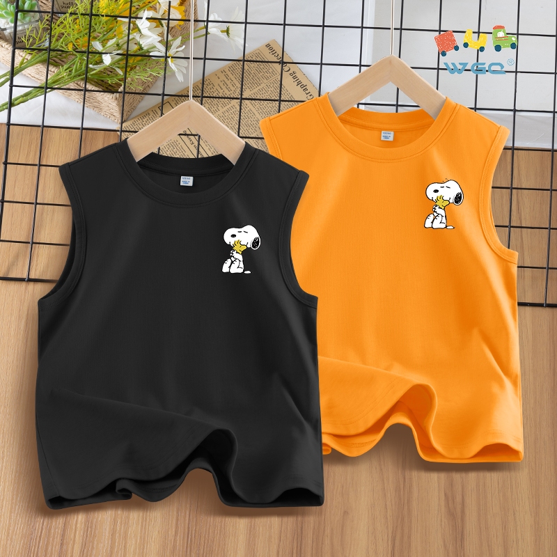 W.G.Q  Áo Ba Lỗ  bé trai / bé gái, mềm mại thoải mái, thấm mồ hôi thoáng khí, có in SNOOPY